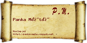 Panka Máté névjegykártya